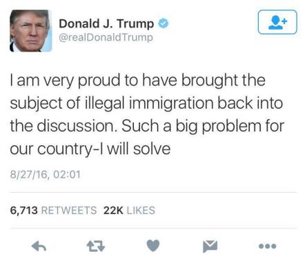 Screenshot from Donald Trump's Twitter Page